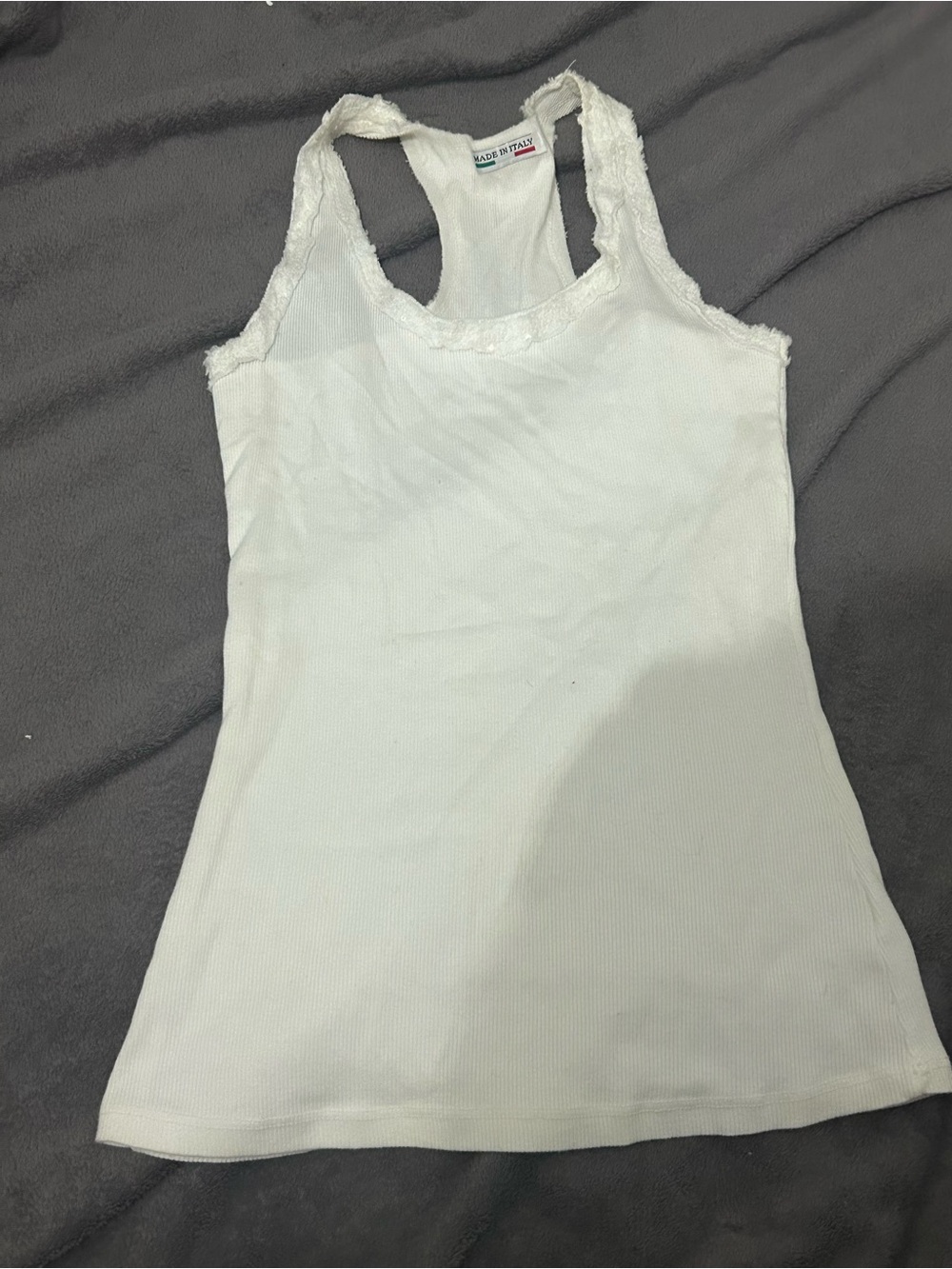 White Racerback Tank Top -